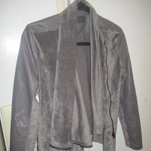 BLANKNYC faux leather cardigan jacket gray S - Picture 1 of 6